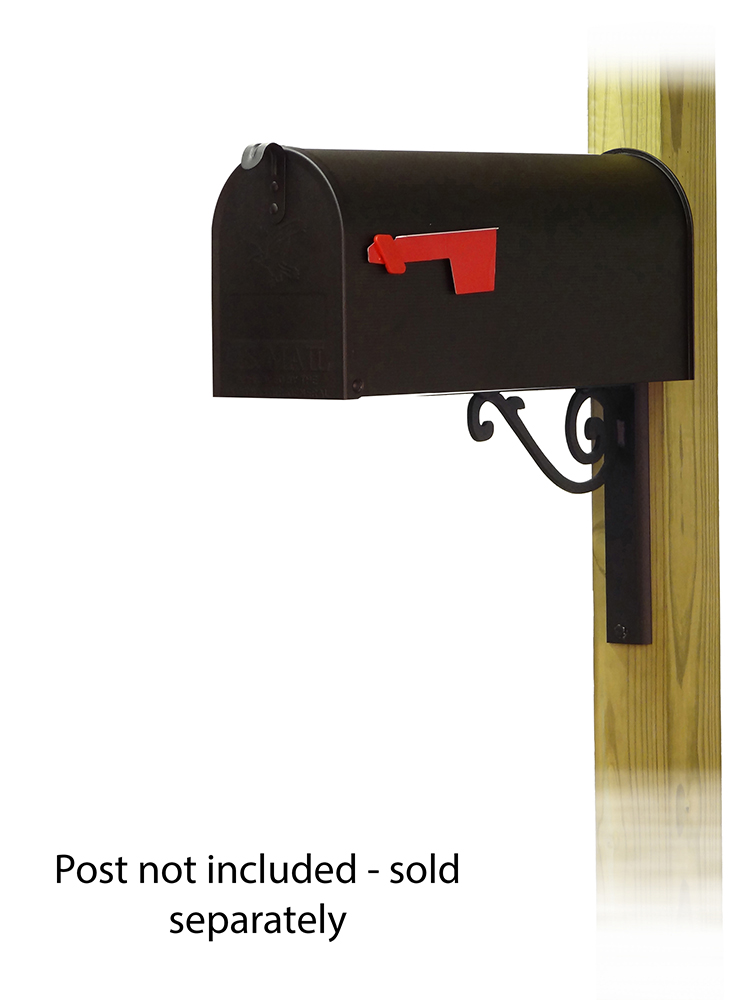 Baldwin Mailbox Mounting Bracket with Standard Steel Curbside Mailbox