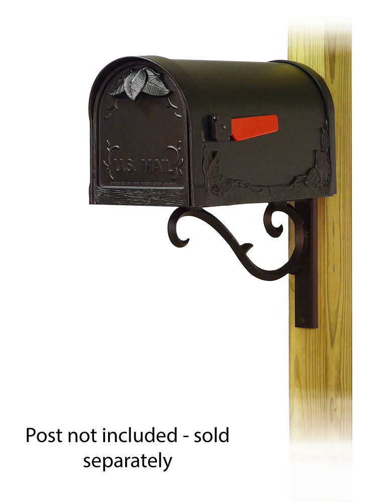 Sorrento Mailbox Mounting Bracket with Floral Curbside Mailbox