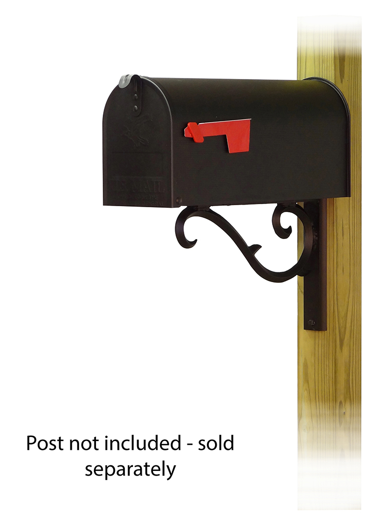 Sorrento Mailbox Mounting Bracket and Standard Steel Curbside Mailbox