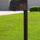 Wellington square aluminum mailbox post SPK-720 with Savannah Curbside Mailbox