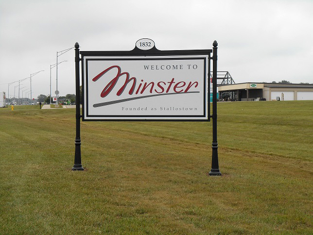 Village of Minster Ohio community entrance signs