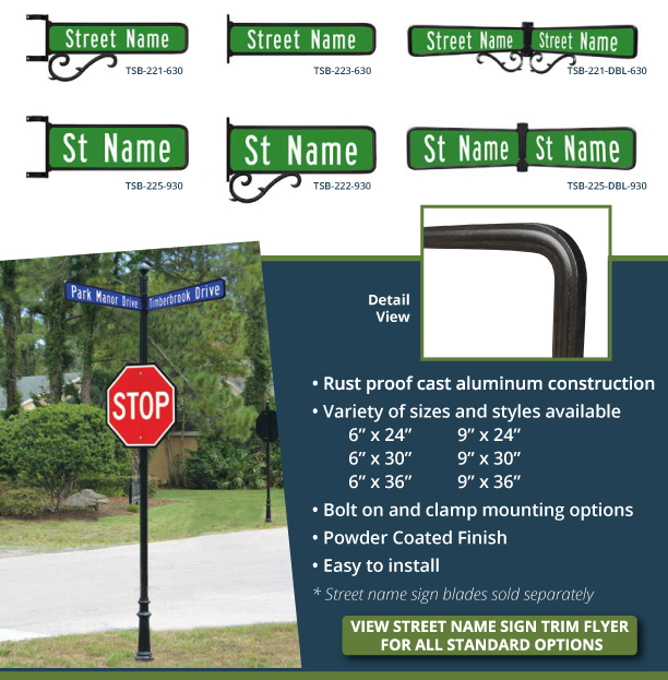 street name sign trims